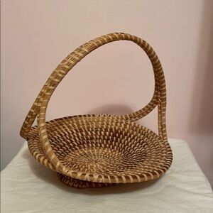 Sweetgrass Triple Cross Handle Bottle Handwoven Basket